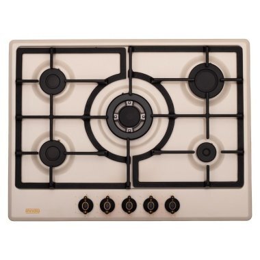 Evido RUSTIC-H 70C beépíthető gázfőzőlap, 70 cm, 5 gázégő, elölgombos vezérlés, szikragyújtás, öntöttvas edénytartók