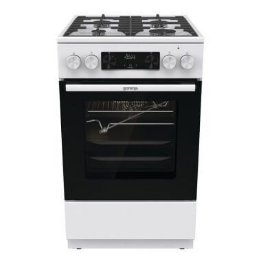 Gorenje GKS5C75WF kombinált tűzhely, fehér, 50 cm, airfry, teleszkópos sütősín, aquaclean, forgónyárs, tető nélkül