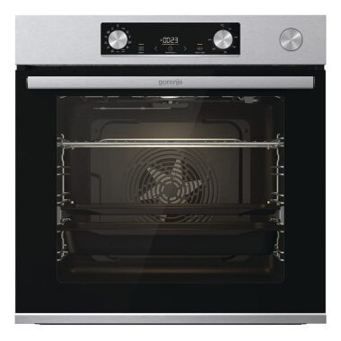 Gorenje BSA6737E15X beépíthető sütő, steamassist, süllyesztett tekerőgombok, teleszkópos sütősín, 77 l
