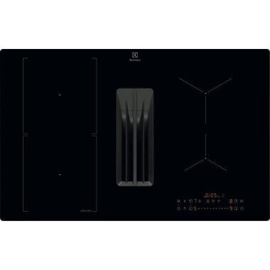 Electrolux ECC83410CK beépíthető indukciós főzőlap beépített páraelszívóval, 80 cm, 4 indukciós zóna, bridge funkció, érintővezérlés, powerboost, 550 m³/h elszívási telj.