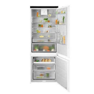 Electrolux ENA7TE75S beépíthető kombinált hűtőszekrény, 188,4 cm, 286 l/89 l, nofrost, twintech, action freeze, ventilátoros hűtés, 35 db(a)