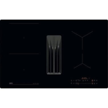 AEG TT84CB00CB beépíthető indukciós főzőlap beépített páraelszívóval, 80 cm, 4 indukciós zóna, bridge funkció, érintővezérlés, booster funkció, 550 m3/h elszívási telj.