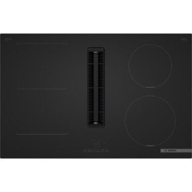 Bosch PVS81AB16E beépíthető indukciós főzőlap beépített páraelszívóval, 80 cm, érintővezérlés, boost funkció, időzítő, 500 m³/h elszívási teljesítmény, 61-69 db/a