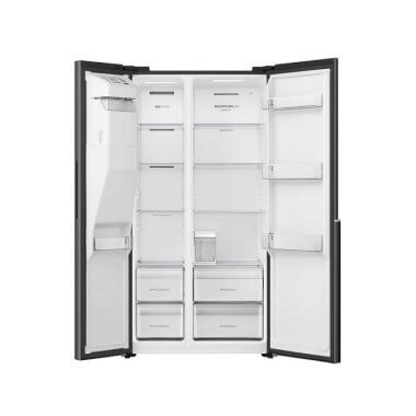 Gorenje NRS917E61BX side-by-side hűtőszekrény, fekete, nofrost, inverteres, multiflow 360, fastfreeze, supercool, 178,6 cm, 347/181 l, crispzone