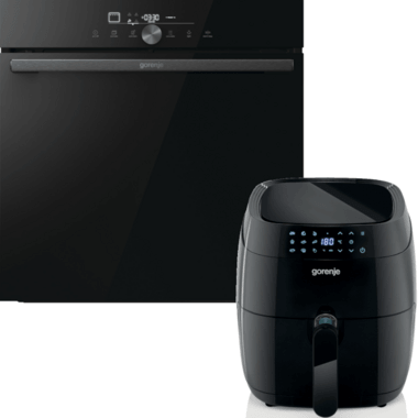 Gorenje GO66E PIZZA beépíthető sütő, pizzaplus, autobake, pizza sütőlap, pirolitikus, teleszkópos sütősín, wi-fi, ajándék airfryer