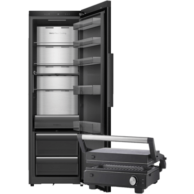 Hisense RL5K370GSFD hűtőszekrény, fekete, 185,6 cm, 372 l,wifi, inverter, gyorshűtés, multiairflow, freshbox, ajándék kontakt grill