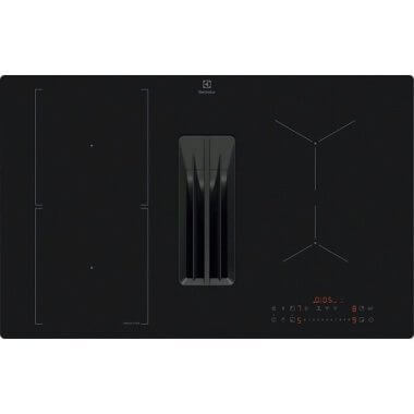 Electrolux ECC83410CT beépíthető indukciós főzőlap beépített páraelszívóval, 80 cm, 4 indukciós zóna, bridge funkció, saphirmatt, powerboost, 650 m³/h elszívási telj.