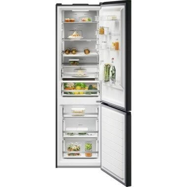 Electrolux TNL6HC37K2 alulfagyasztós kombinált hűtőszekrény, fekete, nofrost, multiflow, 200 cm, 264/113 l, cooling 360°, twintech, 36 db(a)